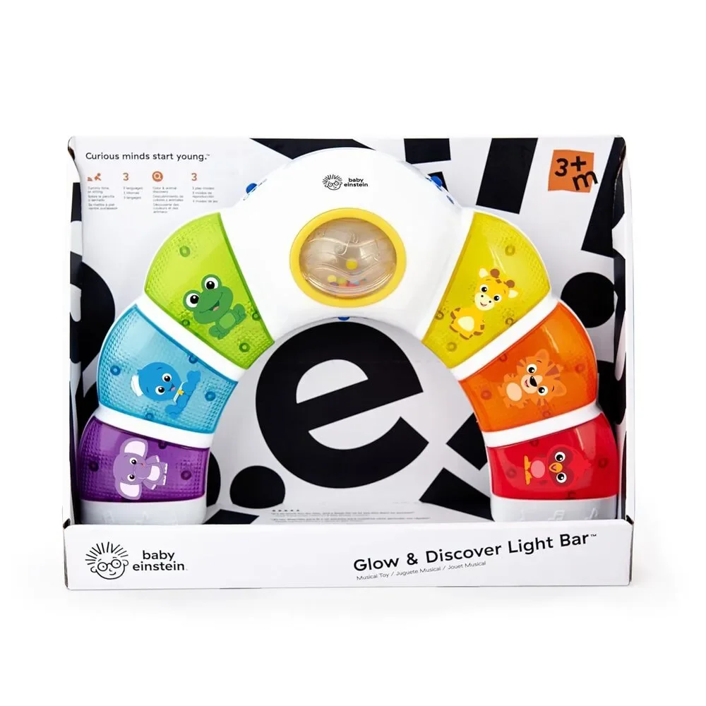 Baby Einstein Glow & Discover Light Bar Musical Animal Learning Toy- Ages 3 Mo
